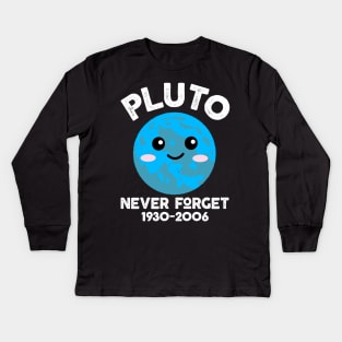Pluto Never Forget Kids Long Sleeve T-Shirt